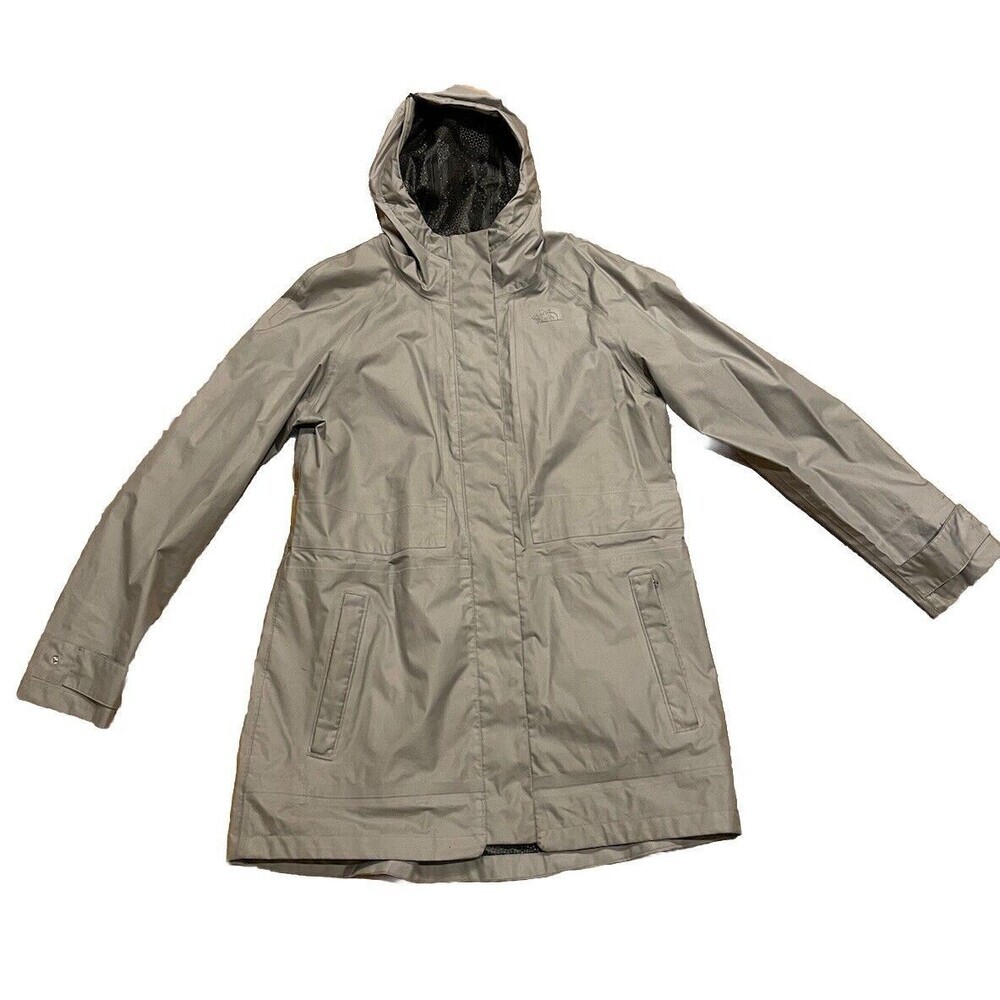 The North Face Womens Lynwood Fall Packable Waterproof Coat Rain Gray Size Large